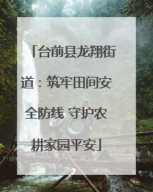 台前县龙翔街道：筑牢田间安全防线 守护农耕家园平安