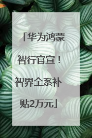华为鸿蒙智行官宣！智界全系补贴2万元