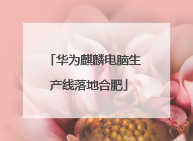 华为麒麟电脑生产线落地合肥