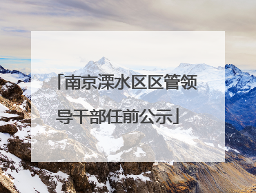 南京溧水区区管领导干部任前公示