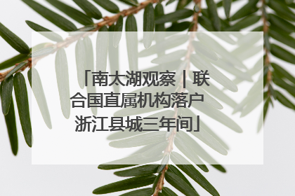 南太湖观察｜联合国直属机构落户浙江县城三年间