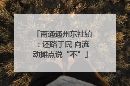 南通通州东社镇：还路于民 向流动摊点说“不”