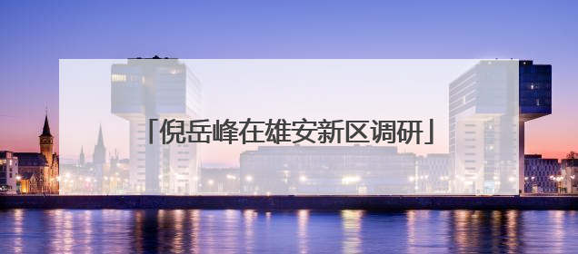 倪岳峰在雄安新区调研