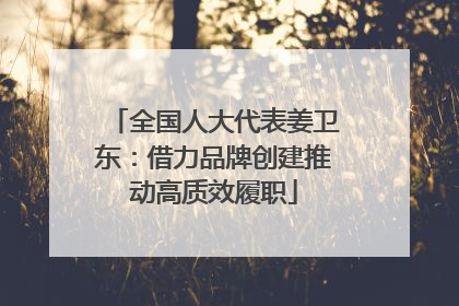 全国人大代表姜卫东：借力品牌创建推动高质效履职