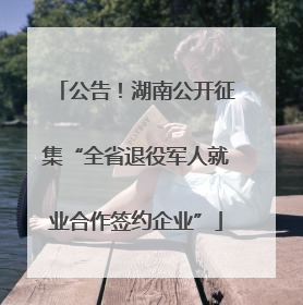 公告！湖南公开征集“全省退役军人就业合作签约企业”
