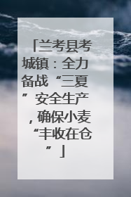 兰考县考城镇：全力备战“三夏”安全生产，确保小麦“丰收在仓”
