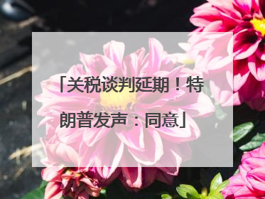 关税谈判延期！特朗普发声：同意