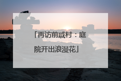 再访前戚村：庭院开出浪漫花