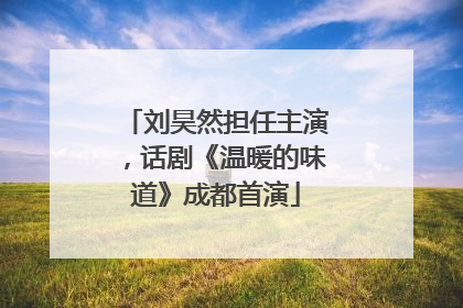 刘昊然担任主演，话剧《温暖的味道》成都首演