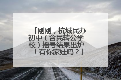刚刚，杭城民办初中（含民转公学校）摇号结果出炉！有你家娃吗？