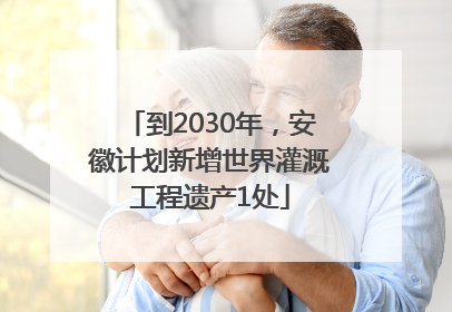 到2030年，安徽计划新增世界灌溉工程遗产1处