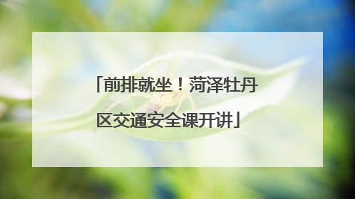 前排就坐！菏泽牡丹区交通安全课开讲