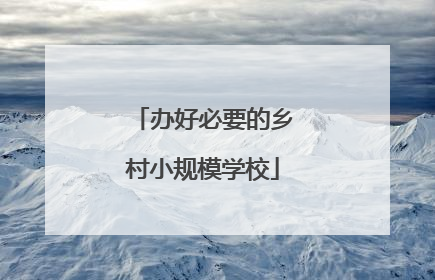 办好必要的乡村小规模学校
