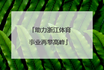 助力浙江体育事业再攀高峰