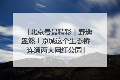 北京号最精彩｜野趣盎然！京城这个生态桥连通两大网红公园