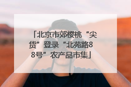 北京市郊樱桃“尖货”登录“北苑路88号”农产品市集
