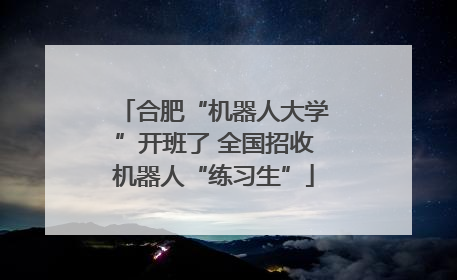 合肥“机器人大学”开班了 全国招收机器人“练习生”