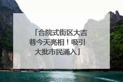 合院式街区大吉巷今天亮相！吸引大批市民涌入