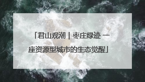 君山观潮｜枣庄绿迹 一座资源型城市的生态觉醒