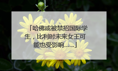 哈佛或被禁招国际学生，比利时未来女王可能也受影响……