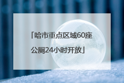 哈市重点区域60座公厕24小时开放