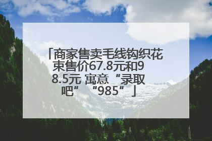 商家售卖毛线钩织花束售价67.8元和98.5元 寓意“录取吧”“985”