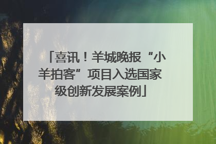 喜讯！羊城晚报“小羊拍客”项目入选国家级创新发展案例