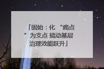 固始：化 “痛点”为支点 撬动基层治理效能跃升