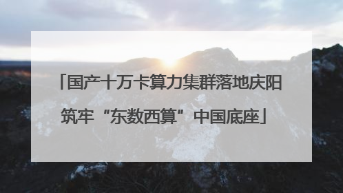 国产十万卡算力集群落地庆阳 筑牢“东数西算”中国底座