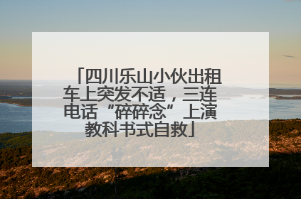四川乐山小伙出租车上突发不适，三连电话“碎碎念”上演教科书式自救