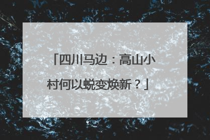 四川马边：高山小村何以蜕变焕新？