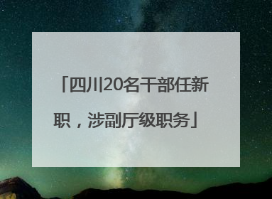 四川20名干部任新职，涉副厅级职务
