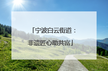 宁波白云街道：非遗匠心助共富