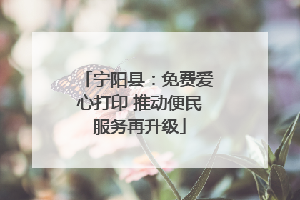 宁阳县：免费爱心打印 推动便民服务再升级
