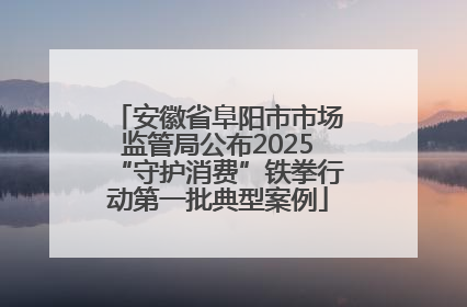 安徽省阜阳市市场监管局公布2025“守护消费”铁拳行动第一批典型案例