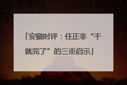 安徽时评：任正非“干就完了”的三重启示