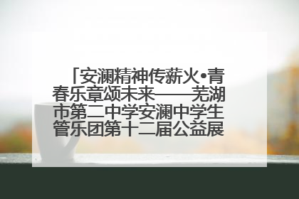 安澜精神传薪火•青春乐章颂未来——芜湖市第二中学安澜中学生管乐团第十二届公益展演圆满举行