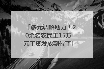 多元调解助力！20余名农民工15万元工资发放到位了