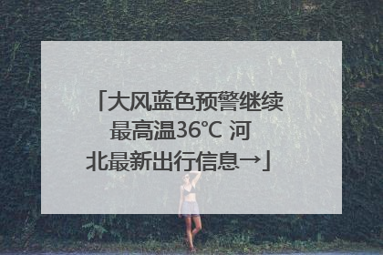大风蓝色预警继续 最高温36℃ 河北最新出行信息→