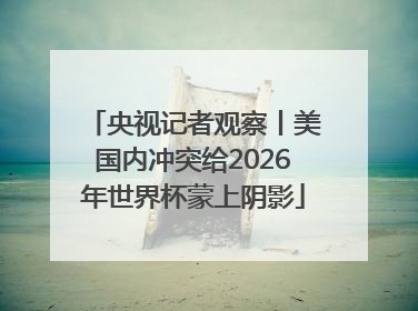 央视记者观察丨美国内冲突给2026年世界杯蒙上阴影