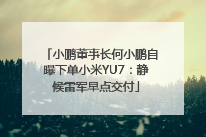 小鹏董事长何小鹏自曝下单小米YU7：静候雷军早点交付