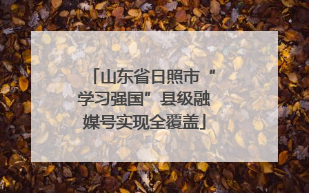 山东省日照市“学习强国”县级融媒号实现全覆盖