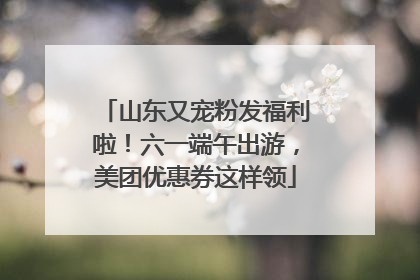 山东又宠粉发福利啦！六一端午出游，美团优惠券这样领