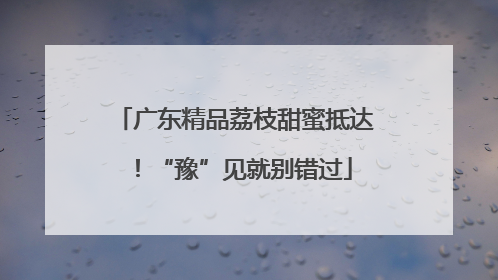 广东精品荔枝甜蜜抵达！“豫”见就别错过