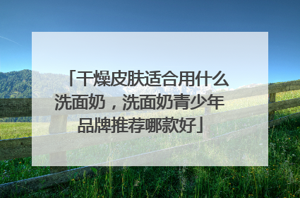干燥皮肤适合用什么洗面奶，洗面奶青少年品牌推荐哪款好