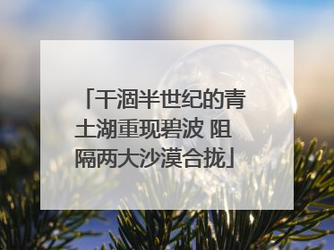 干涸半世纪的青土湖重现碧波 阻隔两大沙漠合拢