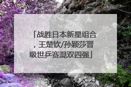 战胜日本新星组合，王楚钦/孙颖莎晋级世乒赛混双四强