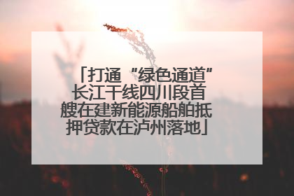 打通“绿色通道” 长江干线四川段首艘在建新能源船舶抵押贷款在泸州落地