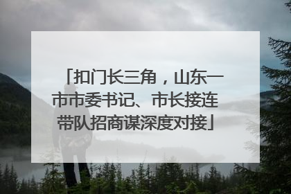 扣门长三角，山东一市市委书记、市长接连带队招商谋深度对接