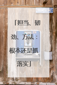 担当、韧劲、方法：根本还是抓落实